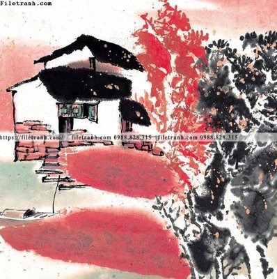 File tranh tranh ve thi tran giang nam 912 (bản gốc) trang trí văn phòng