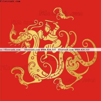 File in trần tranh vector rong vang 504 (bản gốc) hoa văn