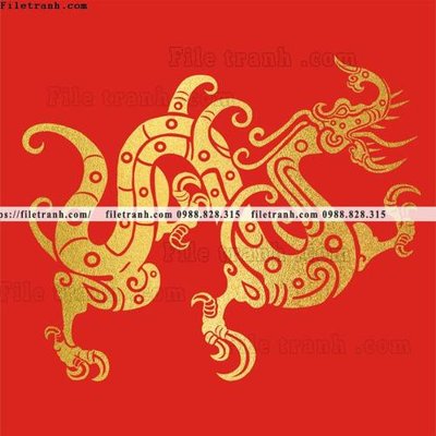 File gốc tranh vector rong vang 506 (in lụa) tranh mã đáo