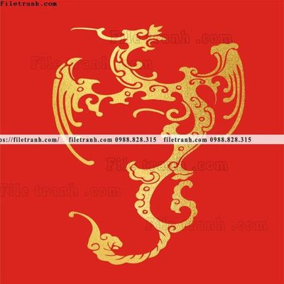 File tranh tranh vector rong vang 524 (bản gốc) in lụa 5D