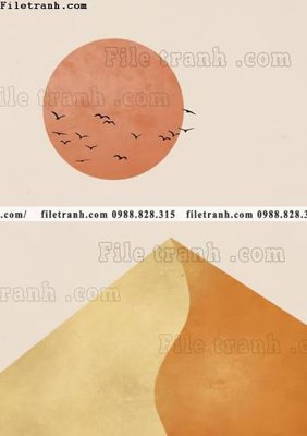 Hình ảnh file gốc truu tuong cua Mat troi va Mat trang Morandi 605 cho in UV