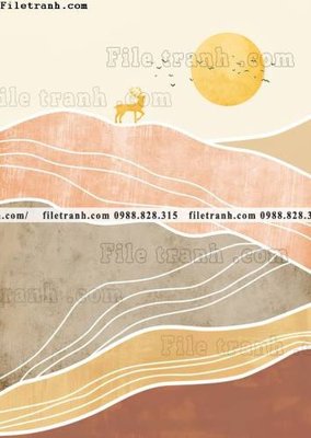 File in ấn truu tuong cua Mat troi va Mat trang Morandi 606 chuyên nghiệp