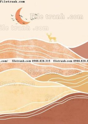 File gốc truu tuong cua Mat troi va Mat trang Morandi 607 (bản quyền) cho in ấn