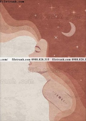 File tranh gốc truu tuong cua Mat troi va Mat trang Morandi 617 (bản quyền) độc đáo