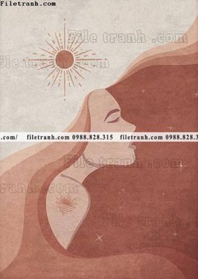 File tranh trang trí truu tuong cua Mat troi va Mat trang Morandi 618 (file gốc)