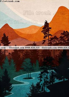 File tranh in mica truu tuong cua Mat troi va Mat trang Morandi 622 (độ phân giải cao)