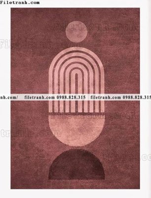 File ảnh truu tuong cua Mat troi va Mat trang Morandi 633 (gốc) in decal dán tường