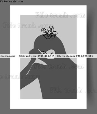 File tranh truu tuong toi gian hien dai dep 1561 (bản gốc) in lụa dán tường