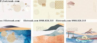 File tranh vector bo 3 truu tuong 1511 (file gốc) chủ đề phong thủy