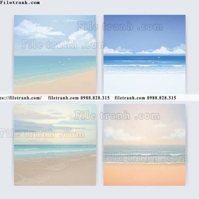 File tranh vector hinh anh bai bien dep tho mong 1518 (bản gốc) in canvas