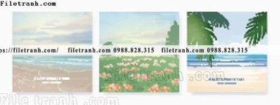 File tranh vector hinh anh bai bien dep tho mong 1519 (bản gốc) in lụa dán tường