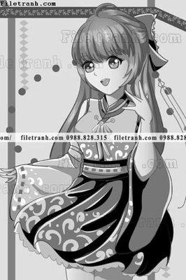 File tranh vector hinh anh co gai tranh doc 1552 (ảnh gốc) in trần 3D