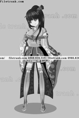 File tranh gốc in trần nhà vector hinh anh co gai tranh doc 1553 3D