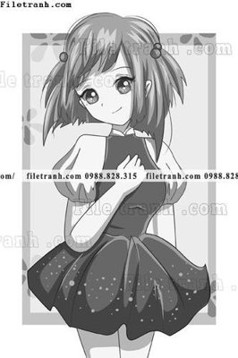 File tranh gốc vector hinh anh co gai tranh doc 1561 (bản quyền) file PSD