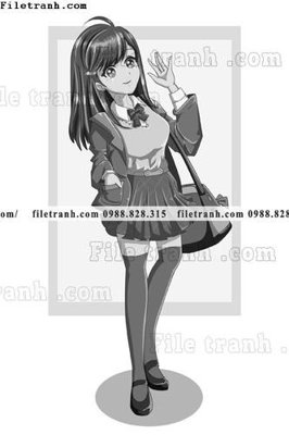 File gốc vector hinh anh co gai tranh doc 1585 (in mica) làm bảng hiệu