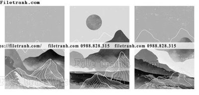 File tranh vector hinh anh nui la vang truu tuong 1510 (bản gốc) in lụa dán tường