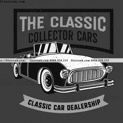 File in trần vector hinh anh o to xe hoi co dien 1506 (bản gốc) hoa văn