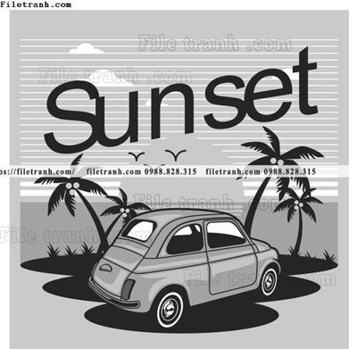 File tranh trang trí vector hinh anh o to xe hoi co dien 1531 (tải file gốc)