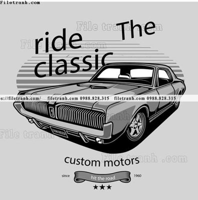 File tranh gốc vector hinh anh o to xe hoi co dien 1551 (bản đẹp) độc quyền
