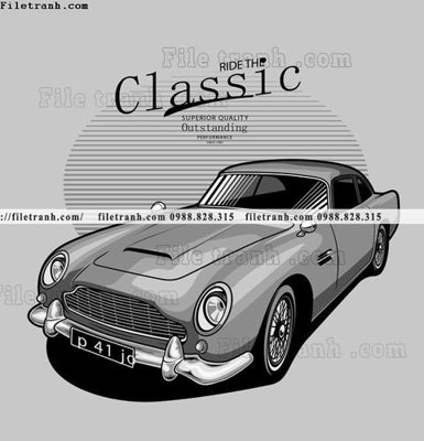 Tải file vector hinh anh o to xe hoi co dien 1565 (ảnh gốc) in gạch 3D