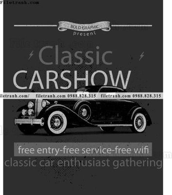 File tranh gốc vector hinh anh o to xe hoi co dien 1586 (bản đẹp) độc quyền