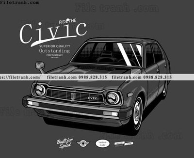 File tranh PSD vector hinh anh o to xe hoi co dien 1590 chất lượng cao