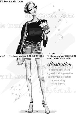 Tải file vector hinh anh style thoi trang nu 1511 (gốc) làm tranh trang trí