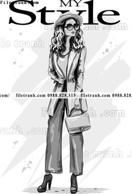 File tranh vector hinh anh style thoi trang nu 1520 (gốc) in vải canvas