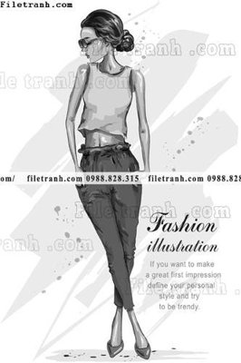 File tranh vector hinh anh style thoi trang nu 1532 (file gốc) chủ đề phong thủy