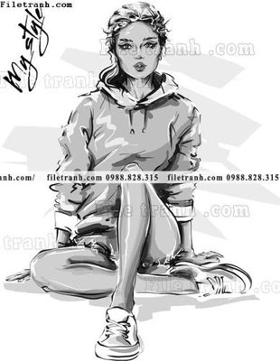 Download file gốc vector hinh anh style thoi trang nu 1566 (in mica) 3D