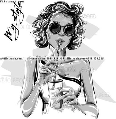 Hình ảnh file gốc vector hinh anh style thoi trang nu 1571 cho in UV