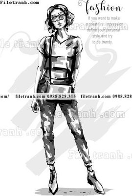 File gốc vector hinh anh style thoi trang nu 1589 (chuẩn màu) cho in offset