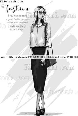 File tranh gốc vector hinh anh thoi trang nu 1524 (bản quyền) file PSD