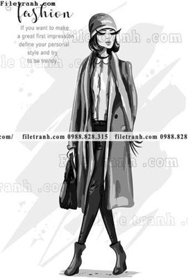 File ảnh vector hinh anh thoi trang nu 1558 (gốc) cho trang trí nội thất