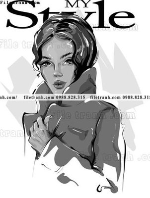 File tranh quảng cáo vector hinh anh thoi trang nu 1574 (download file gốc)