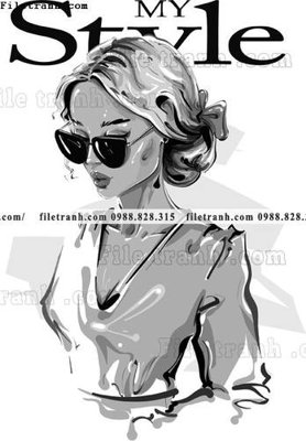 File tranh vector hinh anh thoi trang nu 1581 (bản gốc) treo phòng ăn