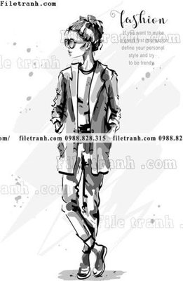 Tải file vector hinh anh thoi trang nu 1587 (PSD) cho in tranh kính