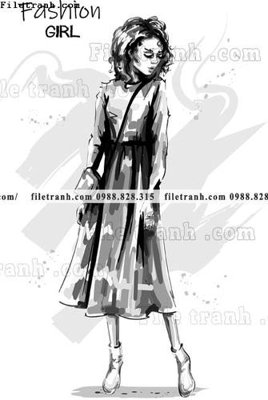 Hình ảnh file gốc in lụa vector hinh anh thoi trang nu 1591