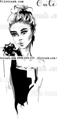 File tranh gốc PSD vector hinh anh thoi trang nu 1600 còn nguyên layer