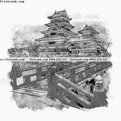 File gốc vector trang tri kien truc the gioi 1503 (in lụa) tranh phong thủy