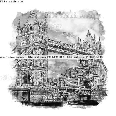 File tranh in tráng gương vector trang tri kien truc the gioi 1532 (siêu nét)